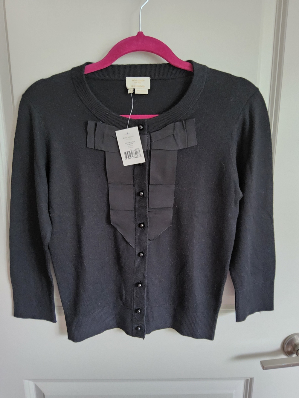 kate spade Boulevard Bow-Front Crewneck Cardigan